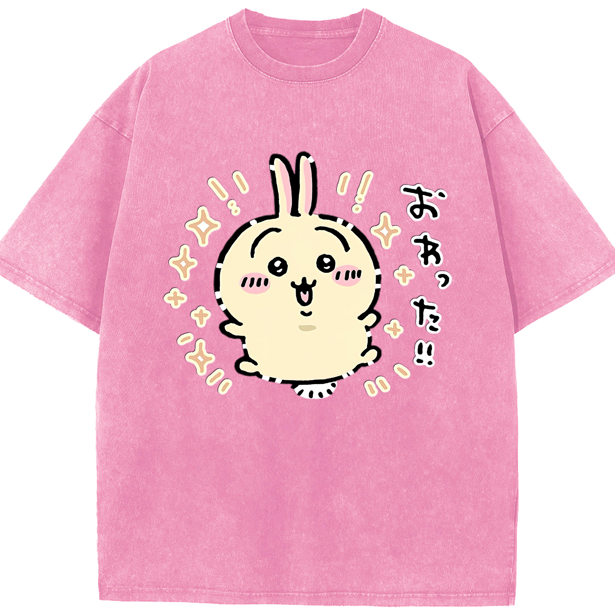 （画像用） ちいかわ うさぎ Chii-kawa usagi 綿100% ヴィンテージ風 半袖Tシャツ（フロントプリント）